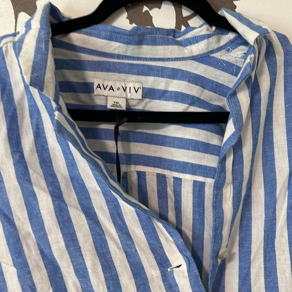 Ava & Viv blue and white shirt - Picture 3 of 5